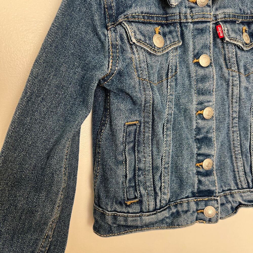 Levi’s Kids Denim Trucker Jacket Blue Cotton Classic Western Jean Jacket - Picture 6 of 10